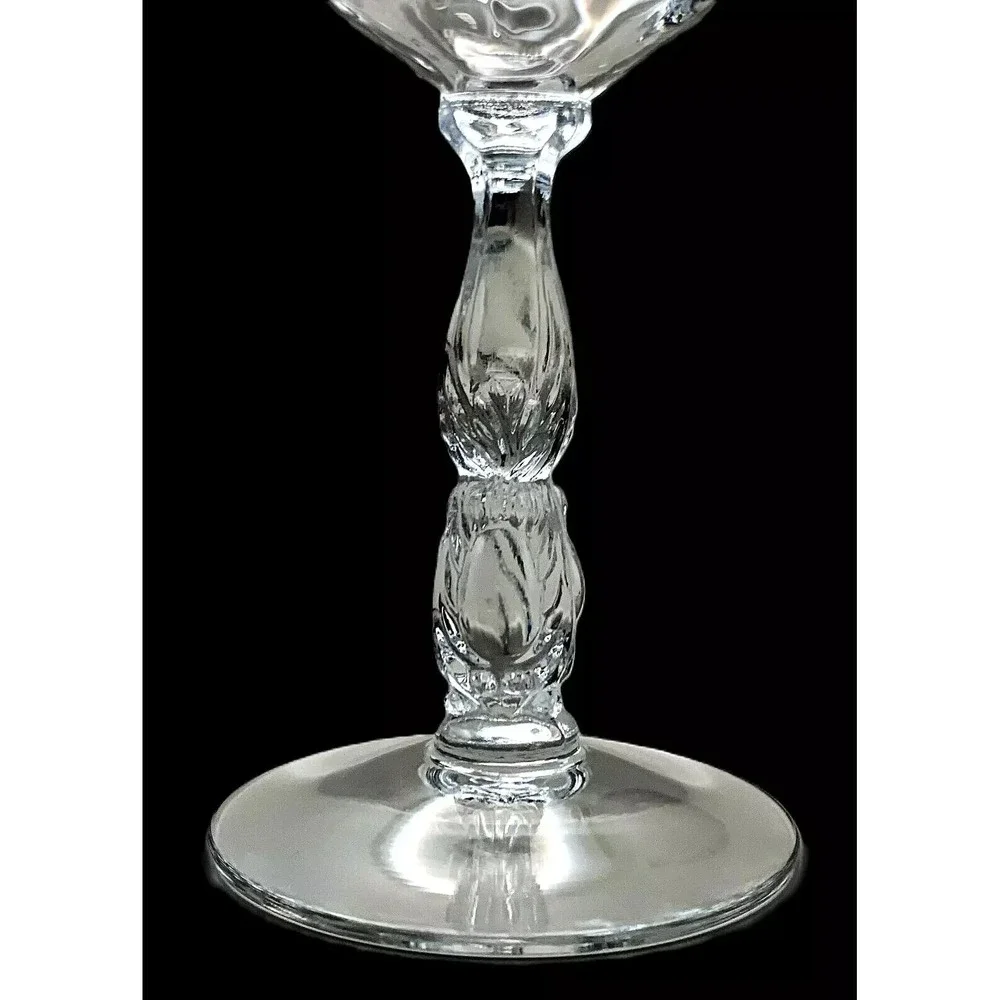 4 Cambridge Chantilly Etch Crystal Elegant Stemware Glasses 3625 Stems 5.75